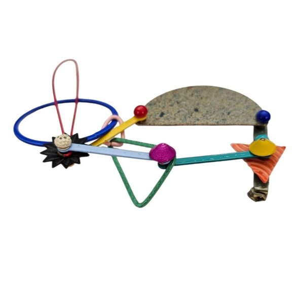 Eve Kaplin Kinetic Brooch Moveable Colorful Wearable Art Pin - Picture 4 of 8